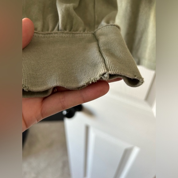 Free people Fade Into You Tee in olive; size L; $50 - Picture 5 of 7